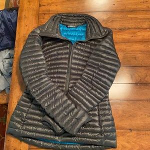 Arc’teryx olive green down jacket